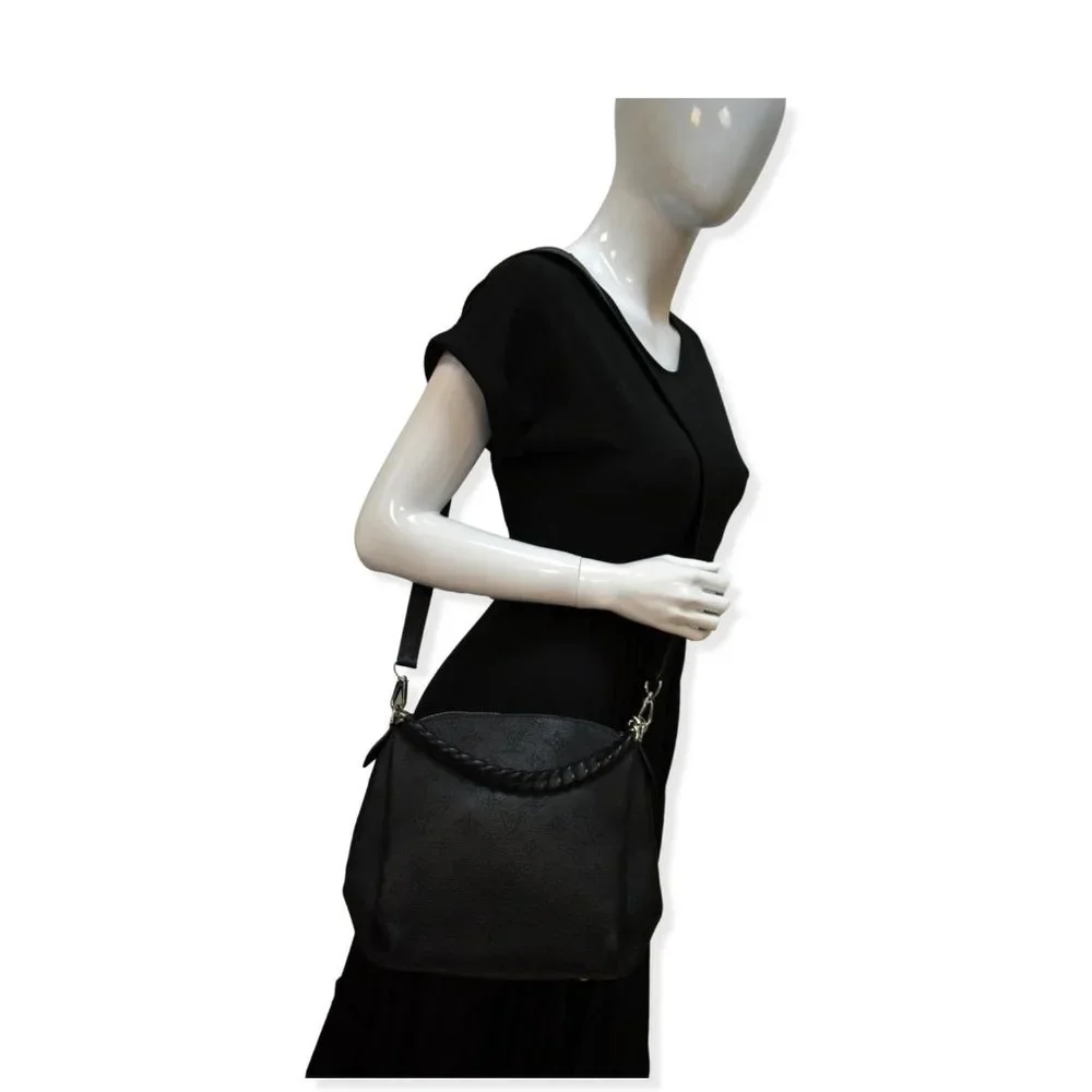 LOUIS VUITTON Babylone Monogram Mahina Leather Chain Shoulder Bag Black - Picture 2 of 12